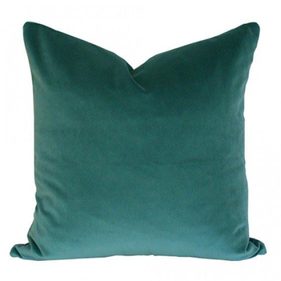 VELVET BOTANICAL ON TURQUOISE CUSHION COVER – twentysevenpalms