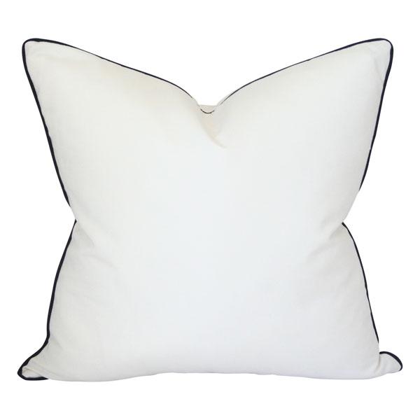 Solid White Pillow with Piping in Color 
