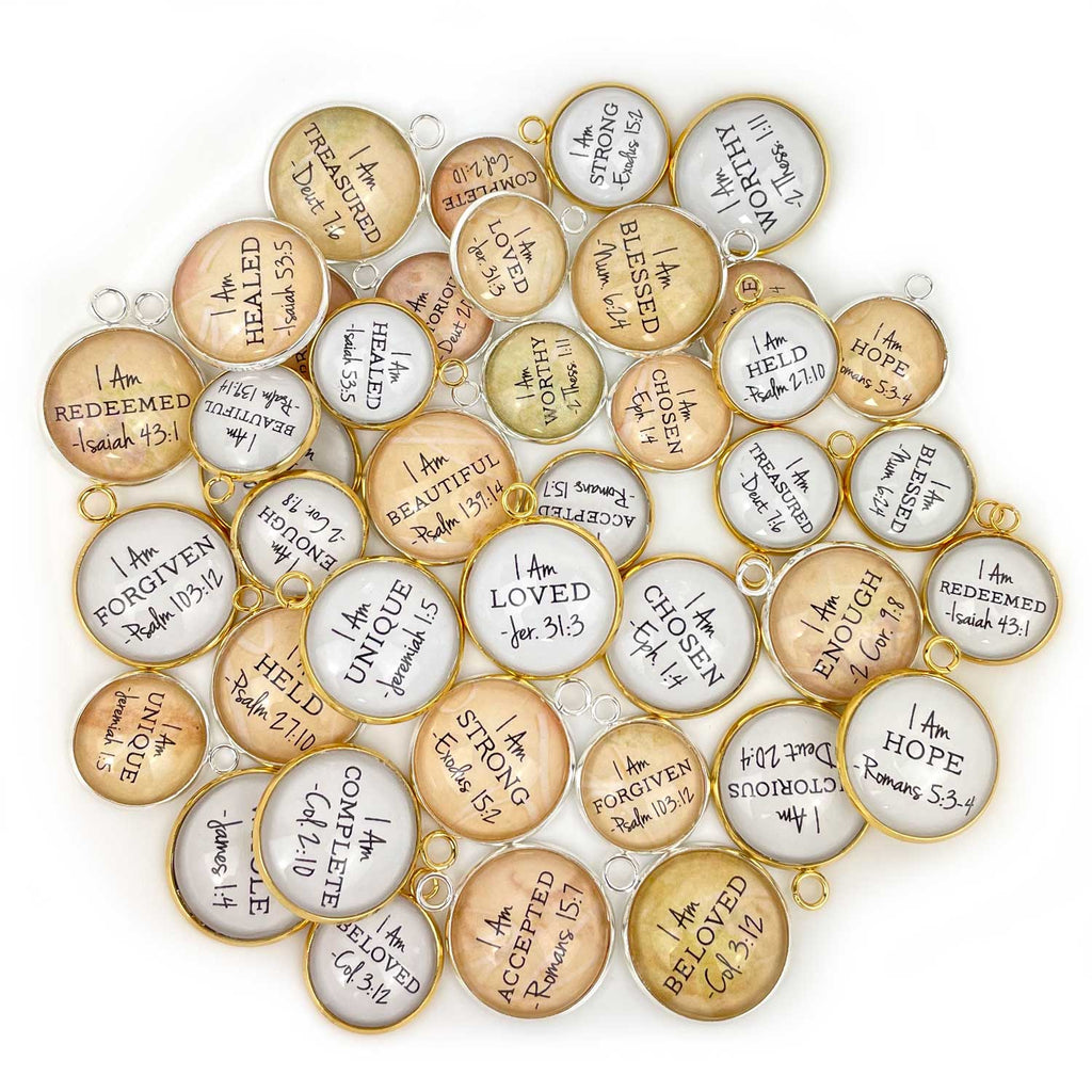 I AM" Affirmations Glass Christian Charms for Jewelry Making and DIY –  ScriptCharms - Scripture Jewelry & Charms