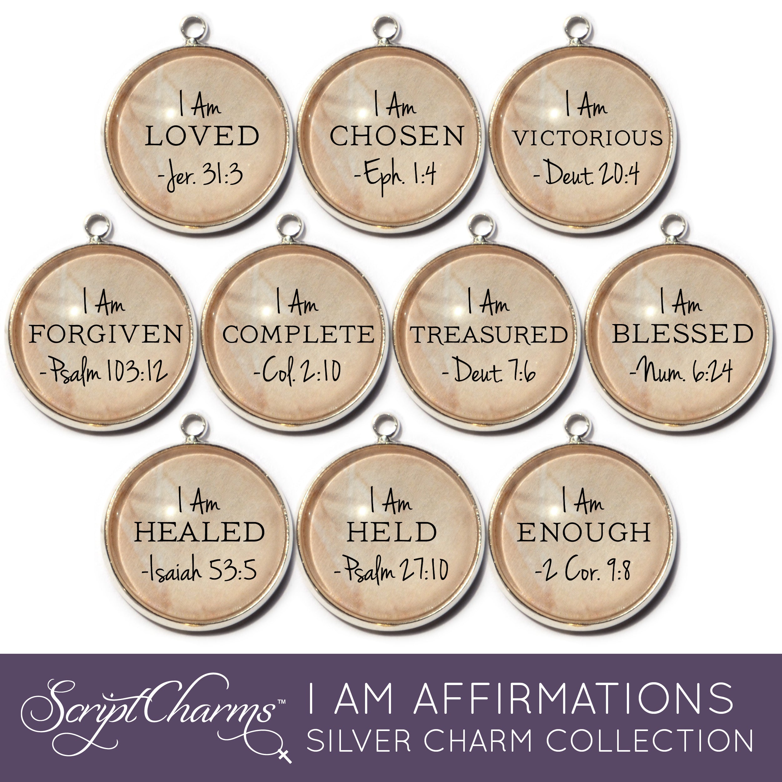 I AM Affirmations Christian Charms for Jewelry Making and DIY