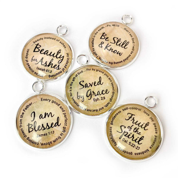 Praise The Lord! Psalms Scripture Bulk Charms for Jewelry Making Gold / 20mm / 2 Sets: 12 Charms ($3.25/ea)