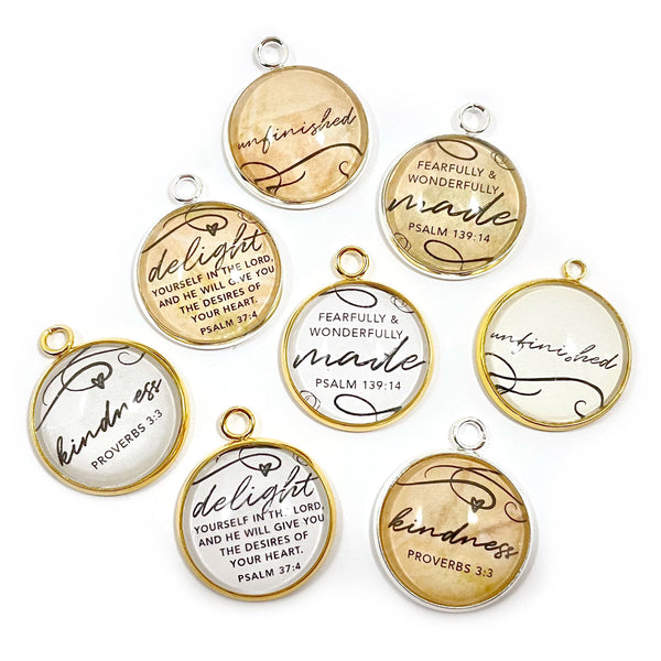 Praise the Lord! Psalms Scripture Bulk Charms for Jewelry Making