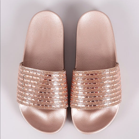 gold rhinestone slides