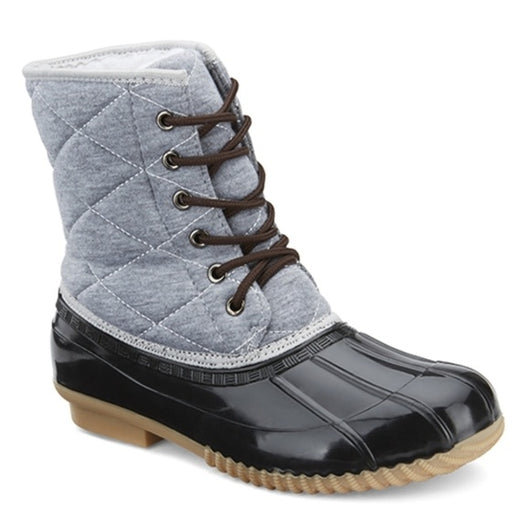 Black Gray Duck Boots Quilted Pattern 