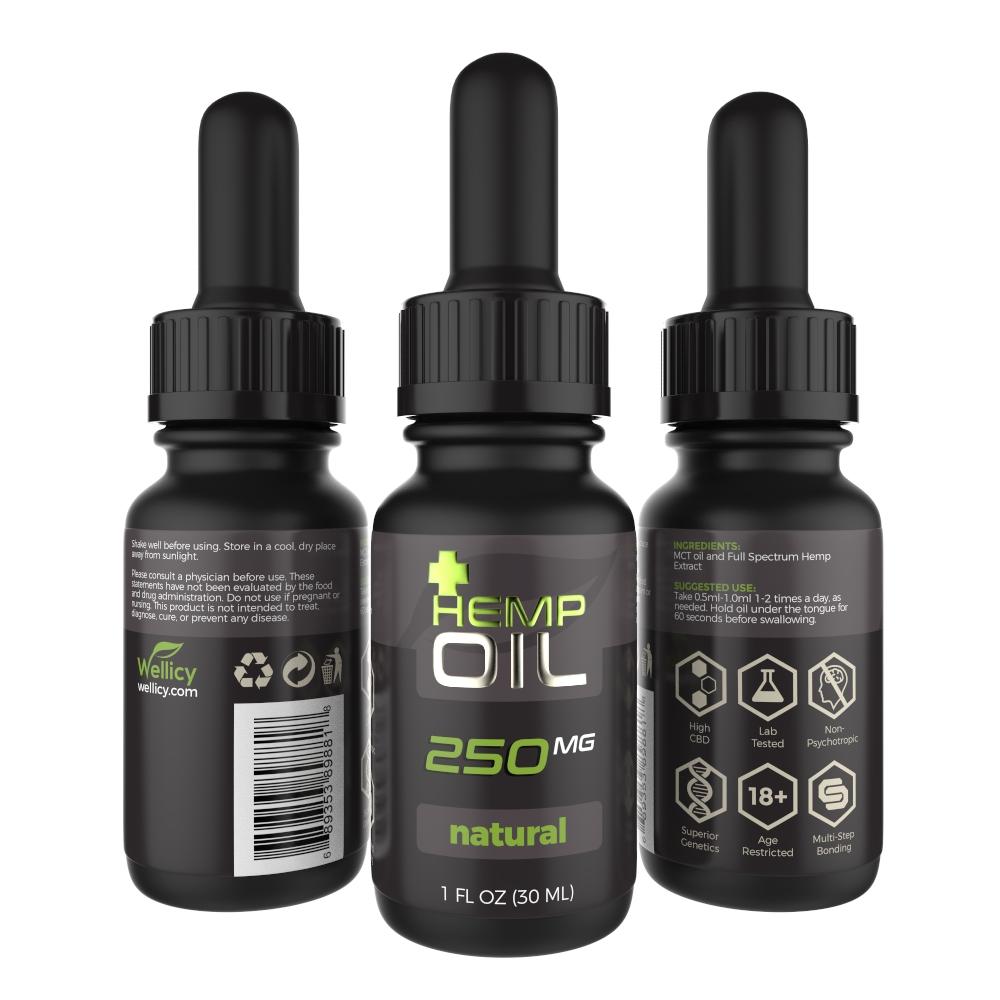 Wellicy CBD Hemp & MCT Oil Tincture - Natural