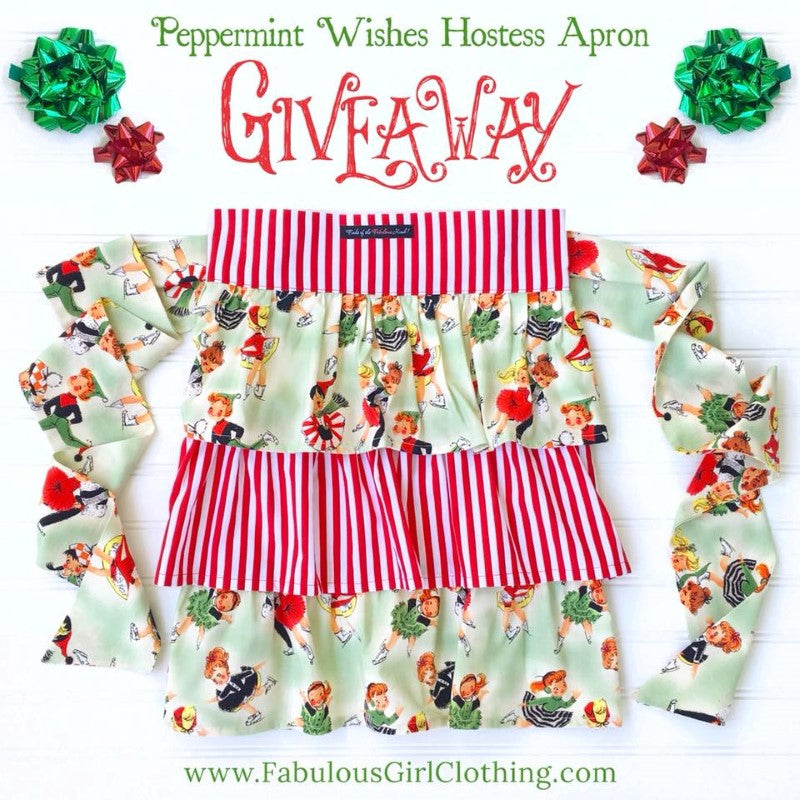 Peppermint Wishes Hostess Apron Giveaway-Fabulous Girl Clothing 