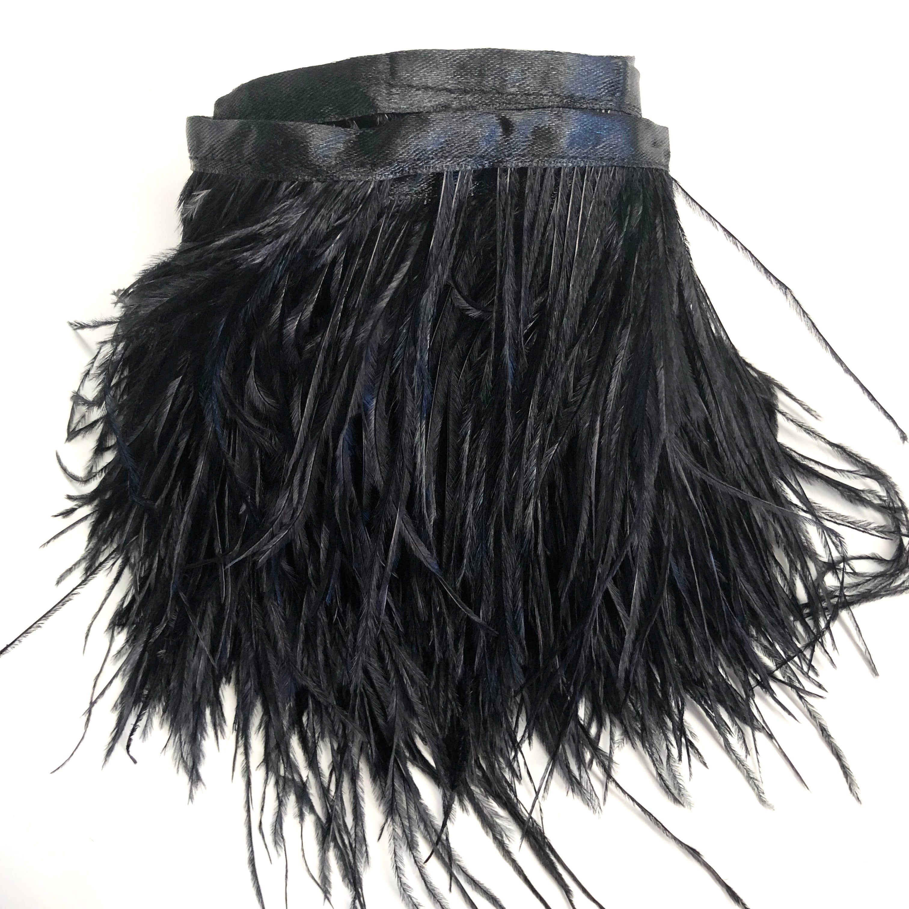 7-10CM Black Ostrich Feather Trims Natural Ostrich Feather For Craft Ribbon  Fringe For Skirt Party Clothing