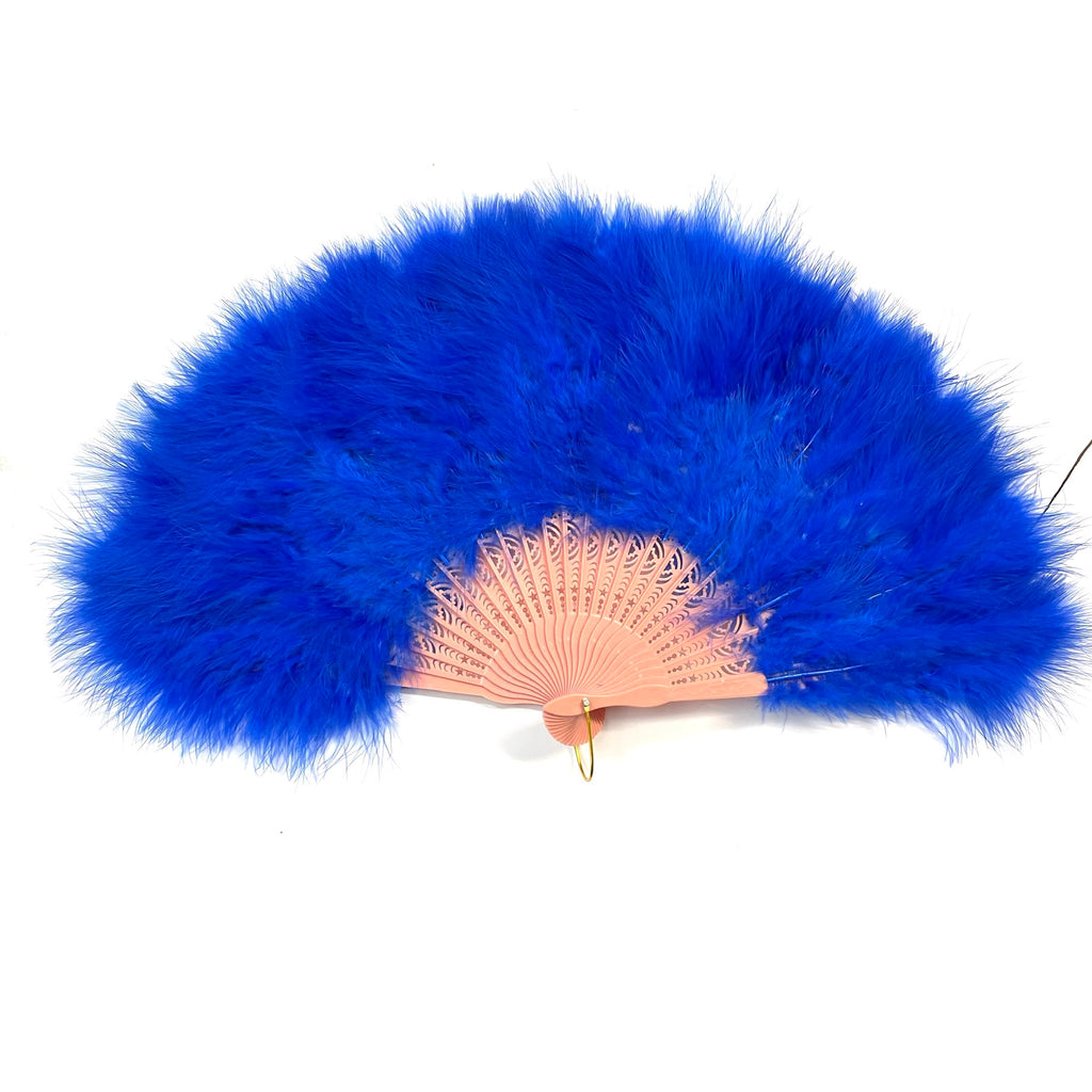 Marabou Large Deluxe Dainty Feather Fan - Royal Blue (Style 4 ...