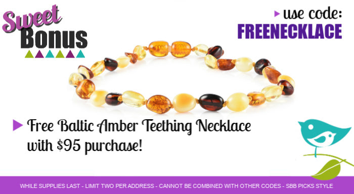 free baltic amber teething necklace with purchase