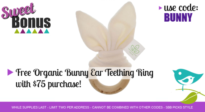 free bunny teether with purchase