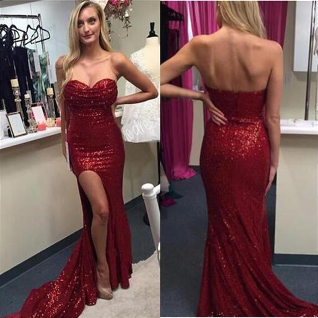 sexy red sequin dress