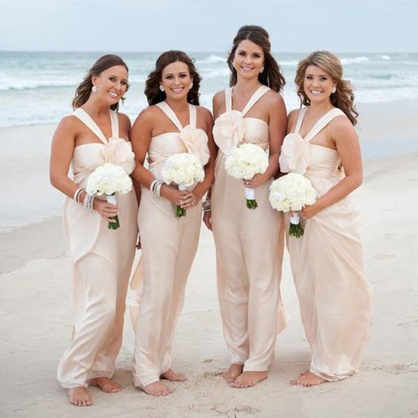 Chiffon Formal Simple Cheap Long Bridesmaid Dresses For Beach