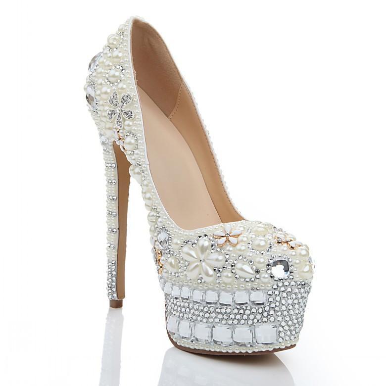 crystal wedding heels