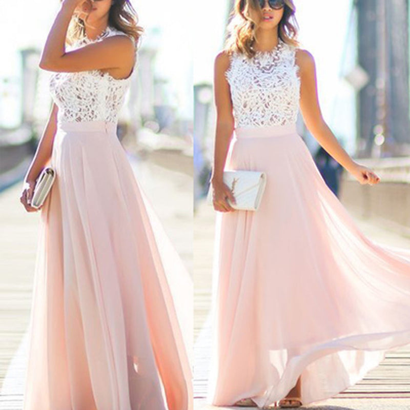 white lace top bridesmaid