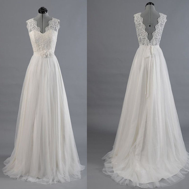 simple vintage lace wedding dress