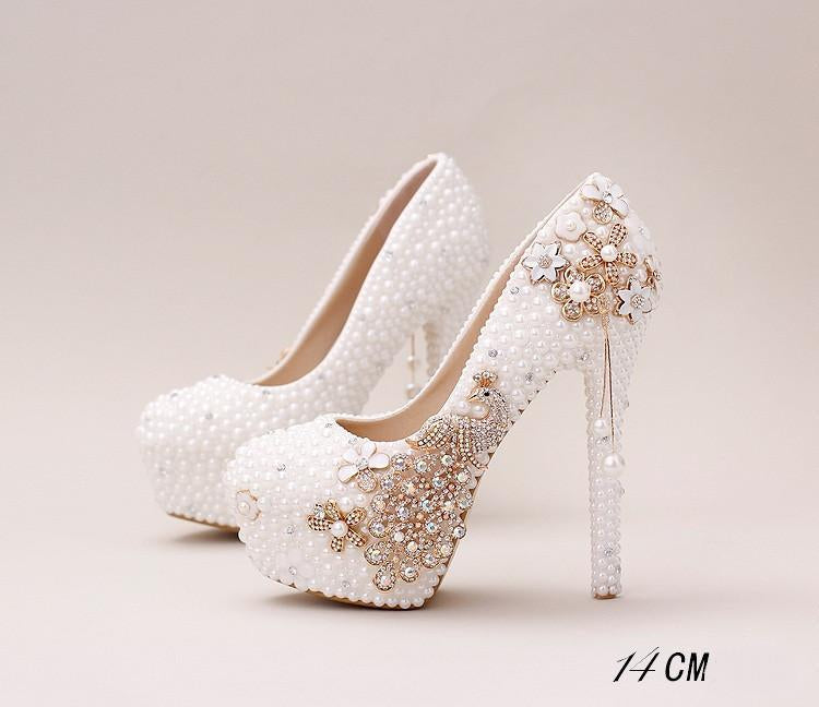 crystal wedding heels