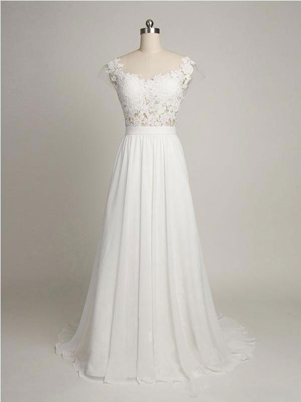 cap sleeve beach wedding dress