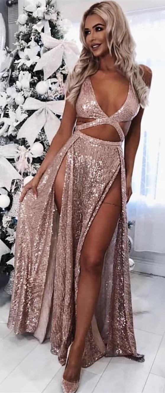 sexy rose gold dress