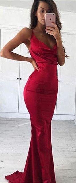 red sexy formal dress