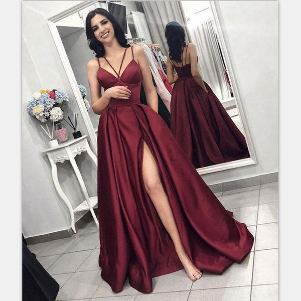 maroon elegant dress