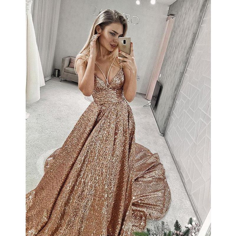 long sequin evening dresses