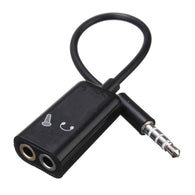 2in1 3.5mm AUX Audio Splitter Earphone Headphone Adapter Black