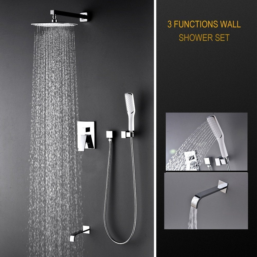 shower system with rainhead and handheld