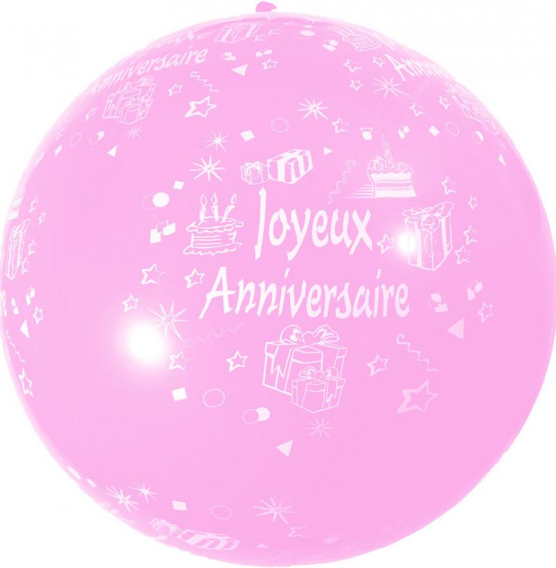 Ballon Geant Anniversaire Rose Vivafiesta