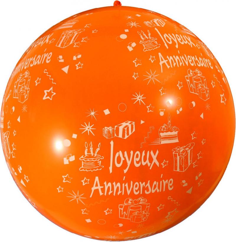 Ballon Geant Anniversaire Orange Vivafiesta