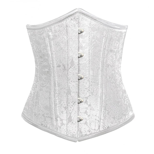 White underbust satin corset amazon