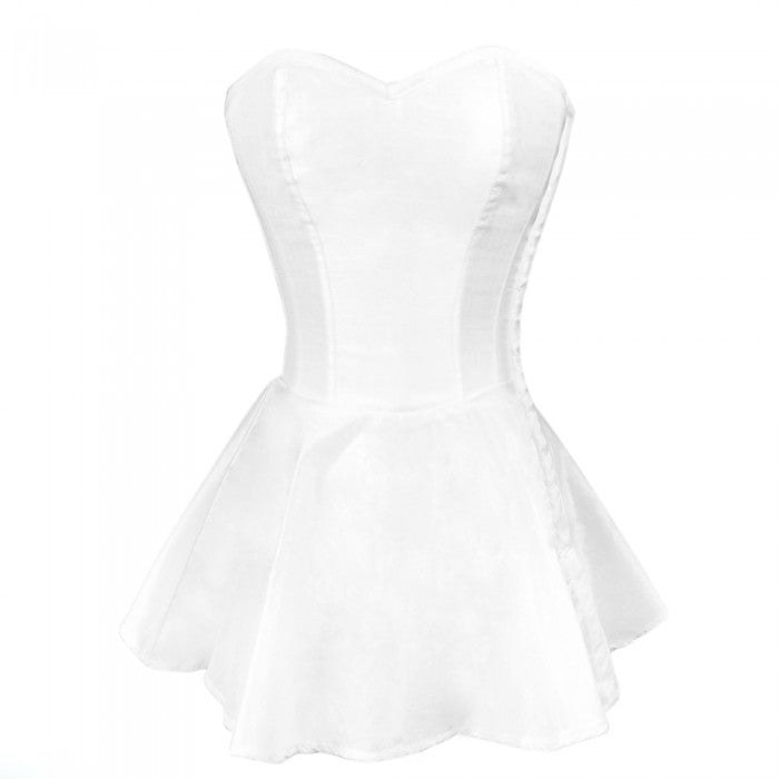 white satin corset dress