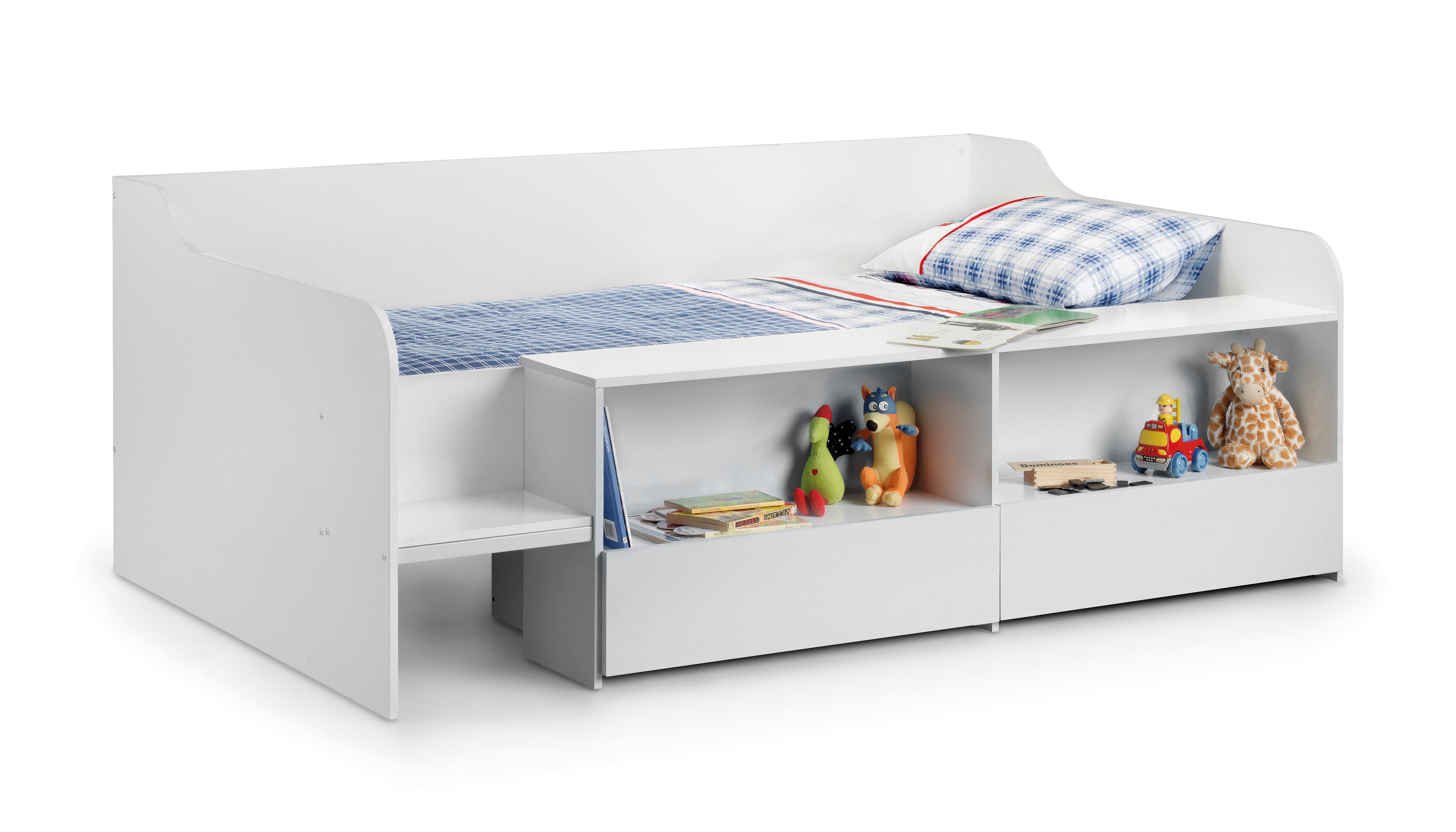 low cabin bed with storage