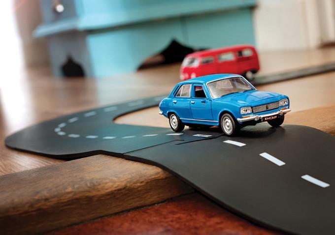 rubber car track toy