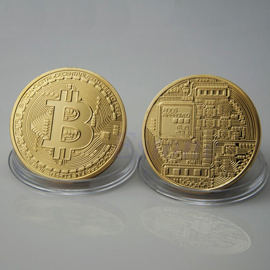 Gold Plated Physical Bitcoin Coin For Collectors The Gadget Shelf - 