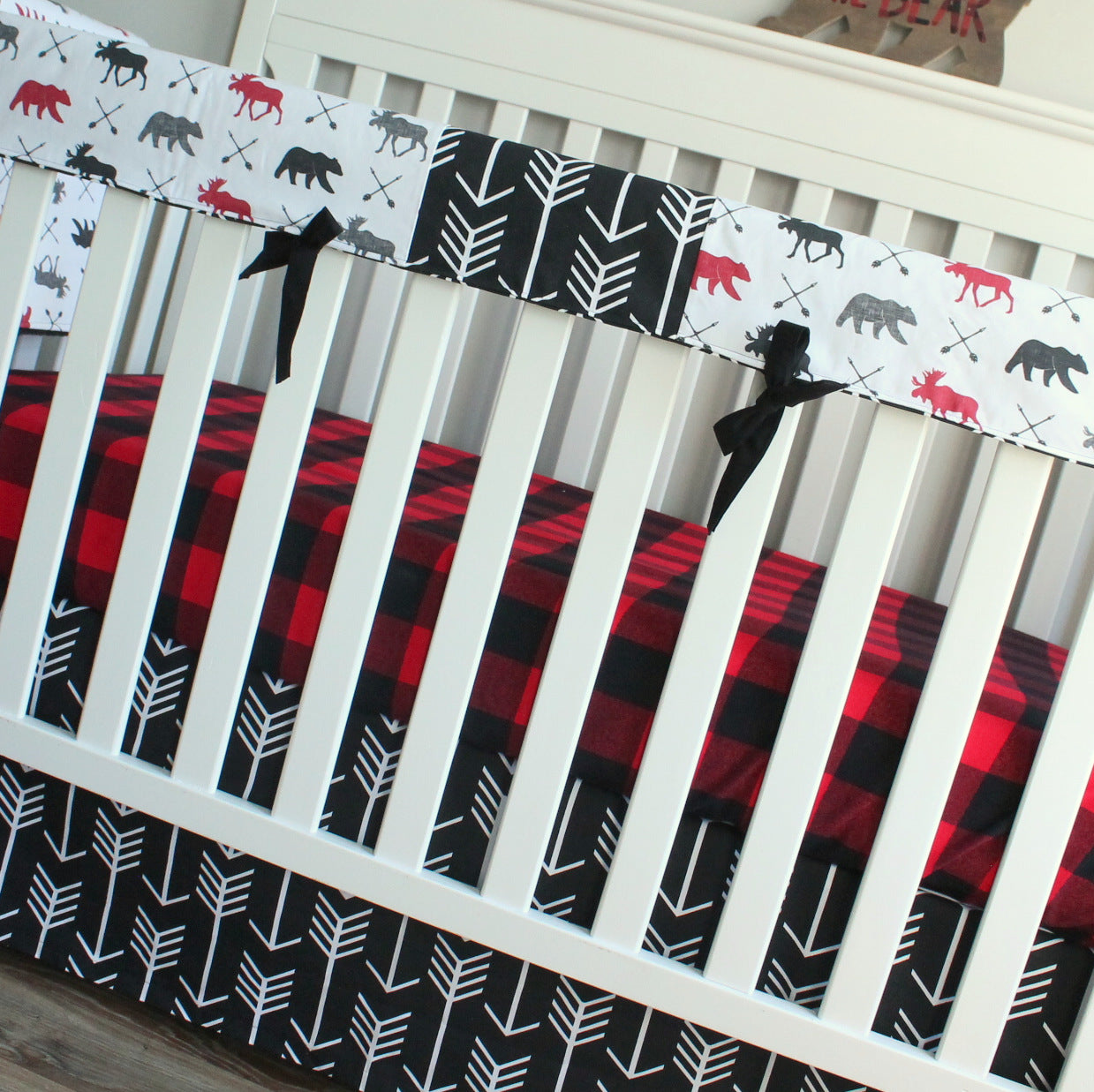 Lumberjack Red Black Woodland Tribal Baby Boy Crib Bedding Baby