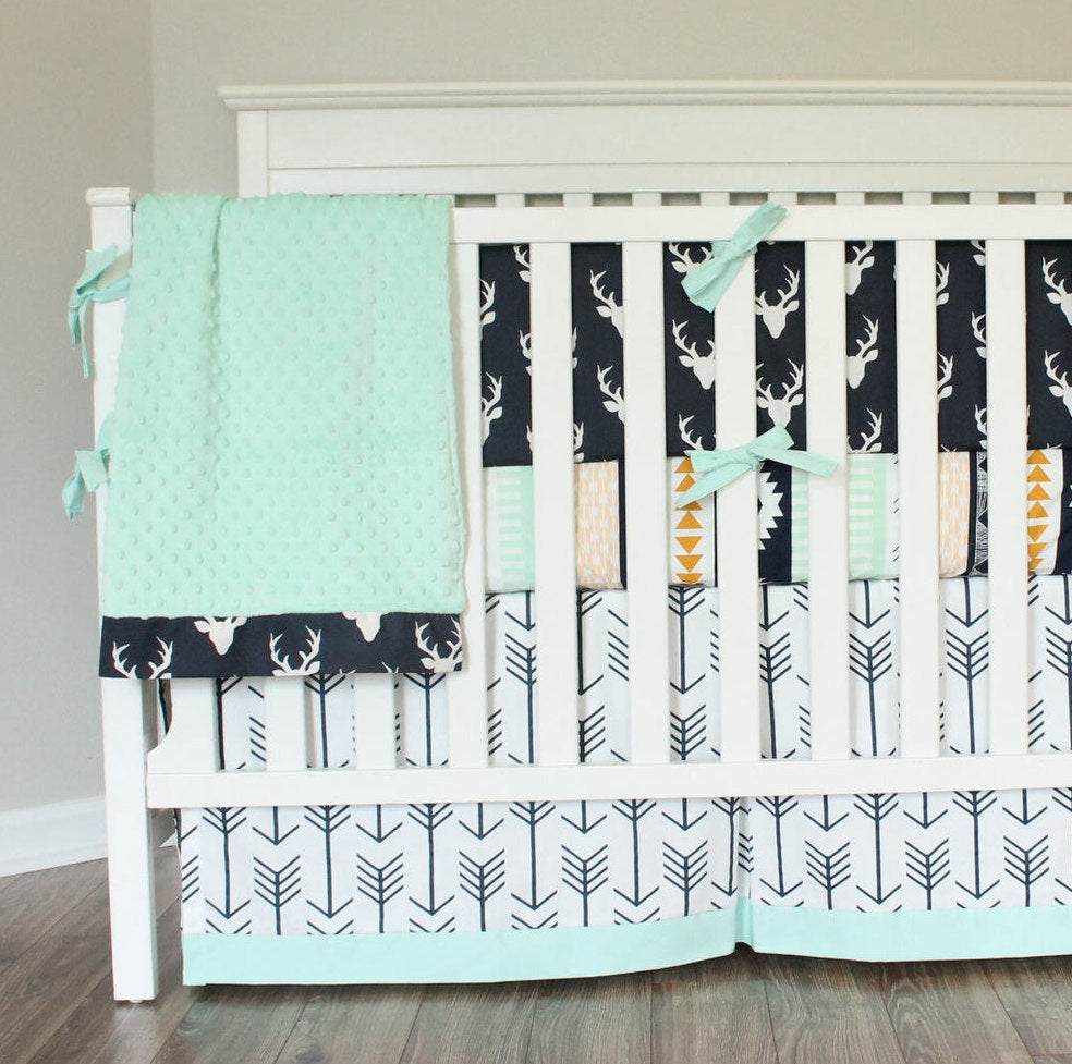 mint green nursery bedding