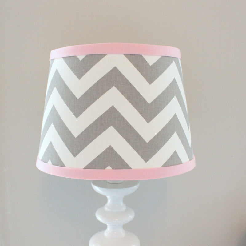 pink and gray lamp shade