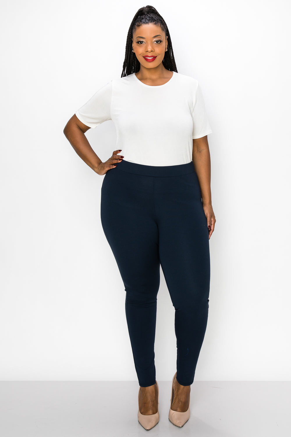 PLUS SIZE Women's Premium Ponte Leggings | Made in USA | 1X 2X 3X 4X 5X