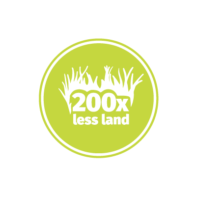 Crickets Use 200x Less Land than Cows Design Icon 