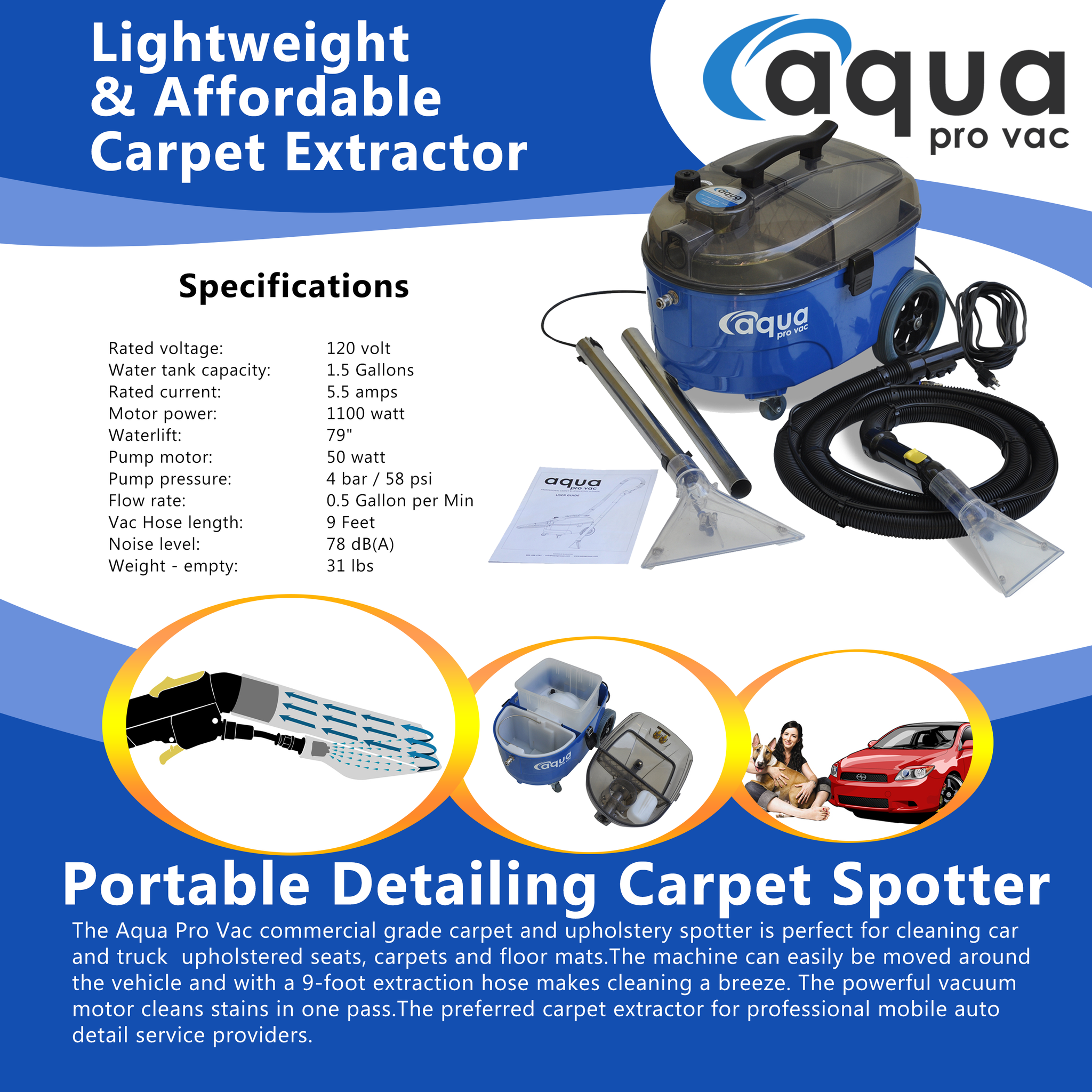 commercial carpet extractor for auto detailing