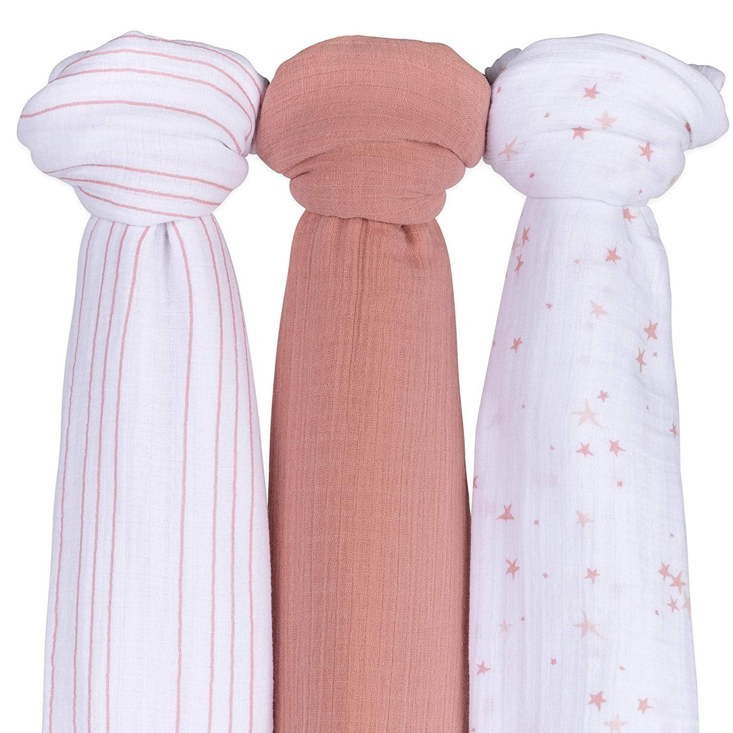 rose muslin swaddle