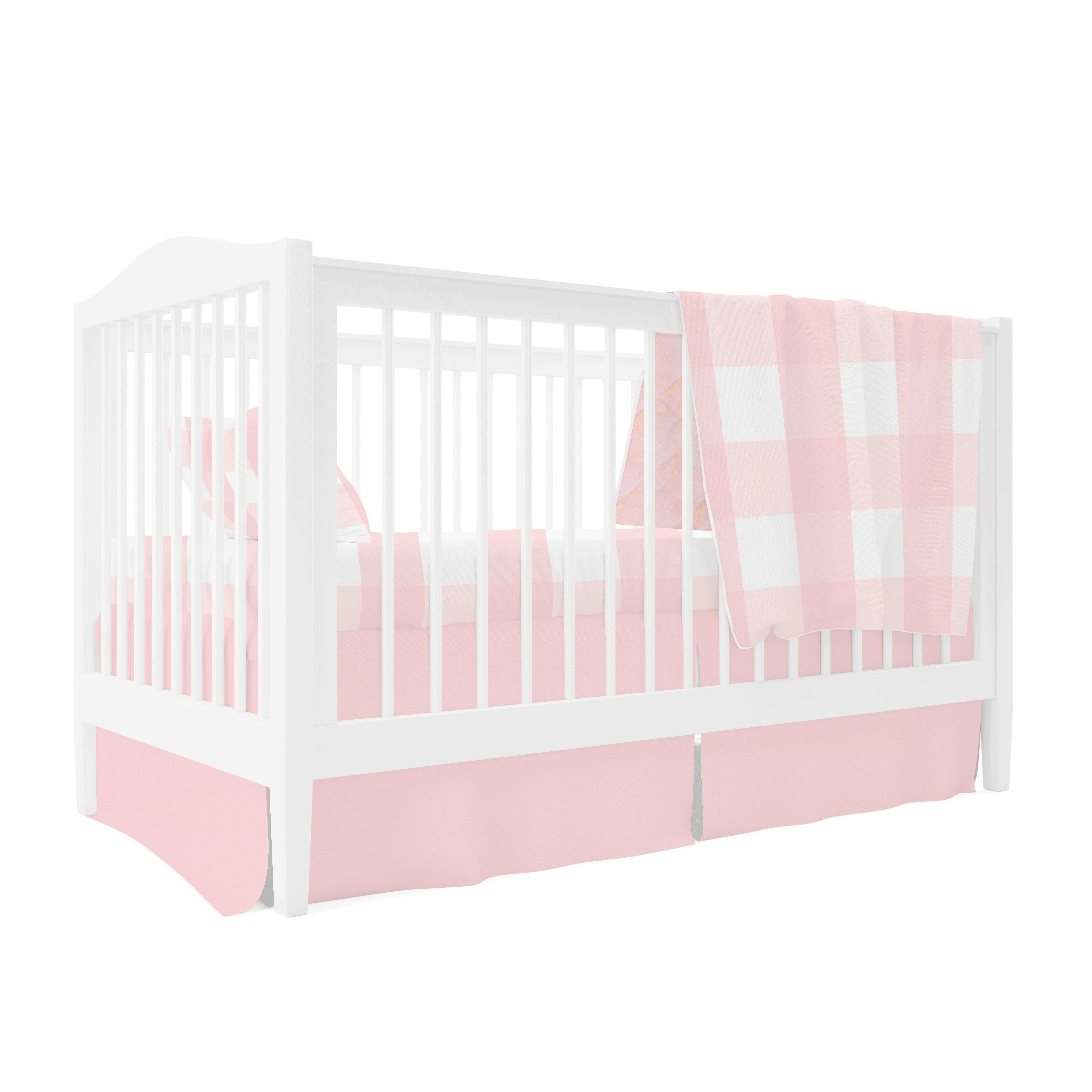 pink gingham crib sheet