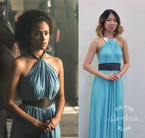 Henkaa Convertible Dress used as Missandei Game of Thrones season 5 Halloween Costume, great cosplay costume that you can wear again.