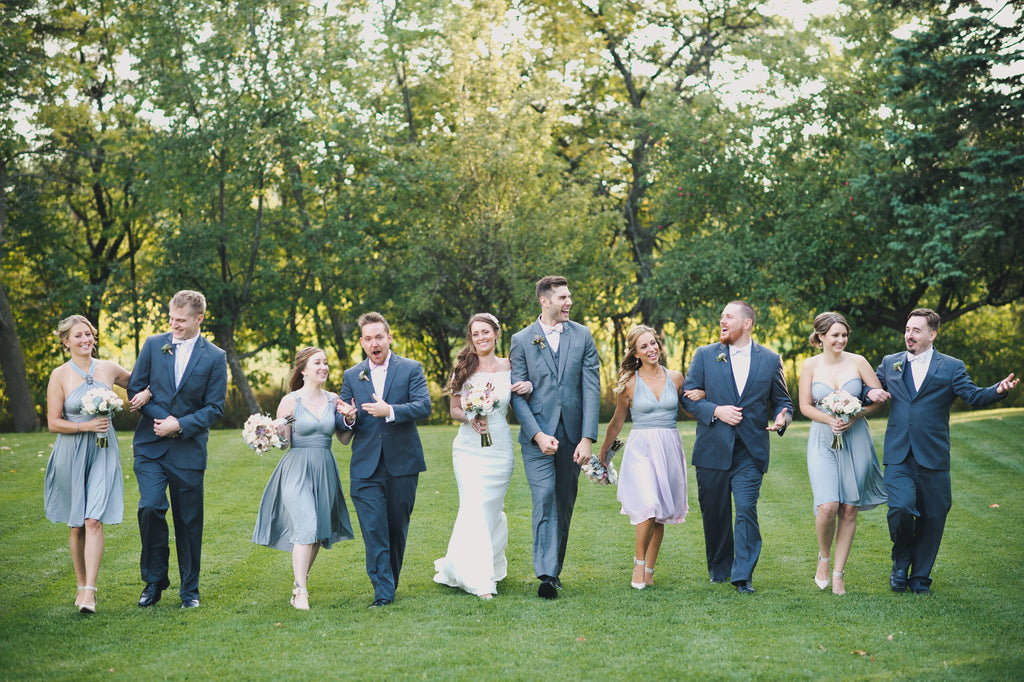 Bridesmaids in Henkaa's Sakura Convertible Dress in Dove Grey