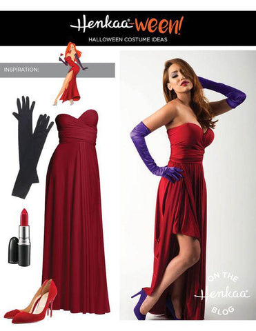 Henkaa Convertible Dress used as Jessica Rabbit from Who Censored Roger Rabbit? Halloween Costume, great cosplay costume that you can wear again.