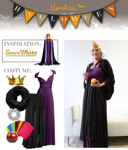 Henkaa Convertible Dress used as the Evil Queen from Disney's Snow White Halloween Costume, great cosplay costume that you can wear again.