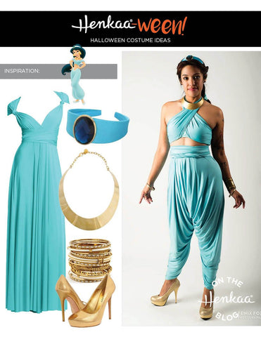Henkaa Convertible Dress used as Princess Jasmine from Aladdin Halloween Costume, great cosplay costume that you can wear again.