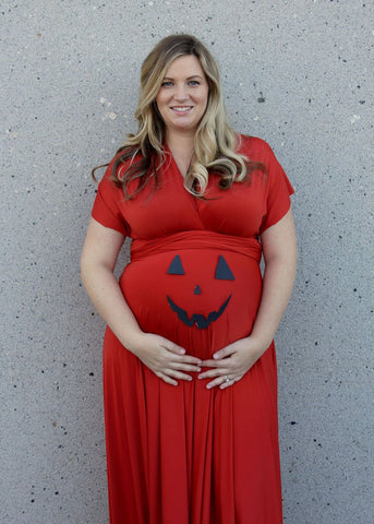 Henkaa Convertible Dress used as a Jack-O-Lantern Halloween Costume, great cosplay costume that you can wear again.
