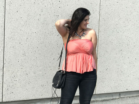 Henkaa Sakura Convertible Top in Peach Pink Coral