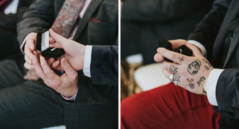 Averie MacDonald and Bled Celhyka had relatives pass them the rings and bless them on their way to the couple.